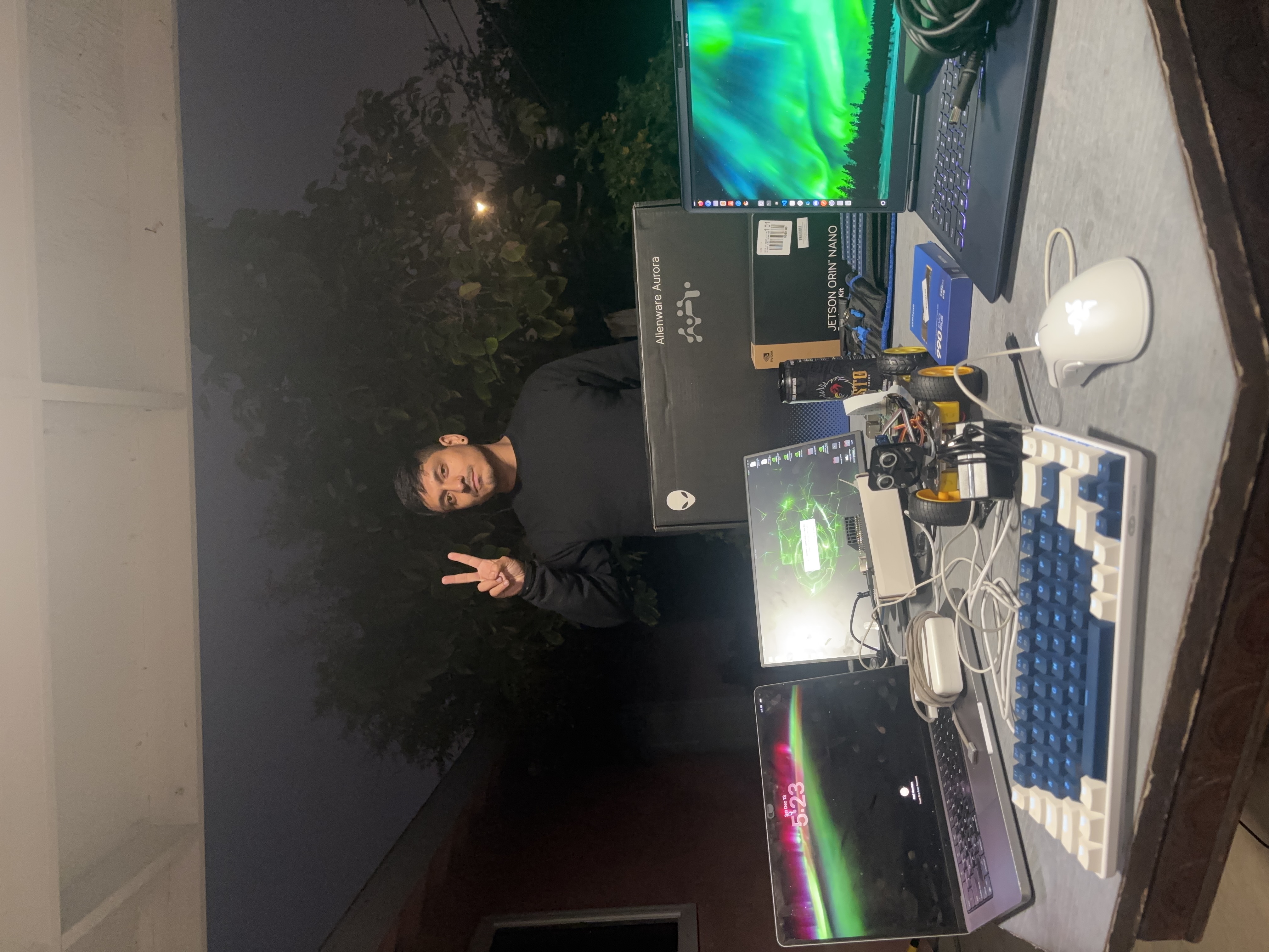 Abel Mendoza with computers