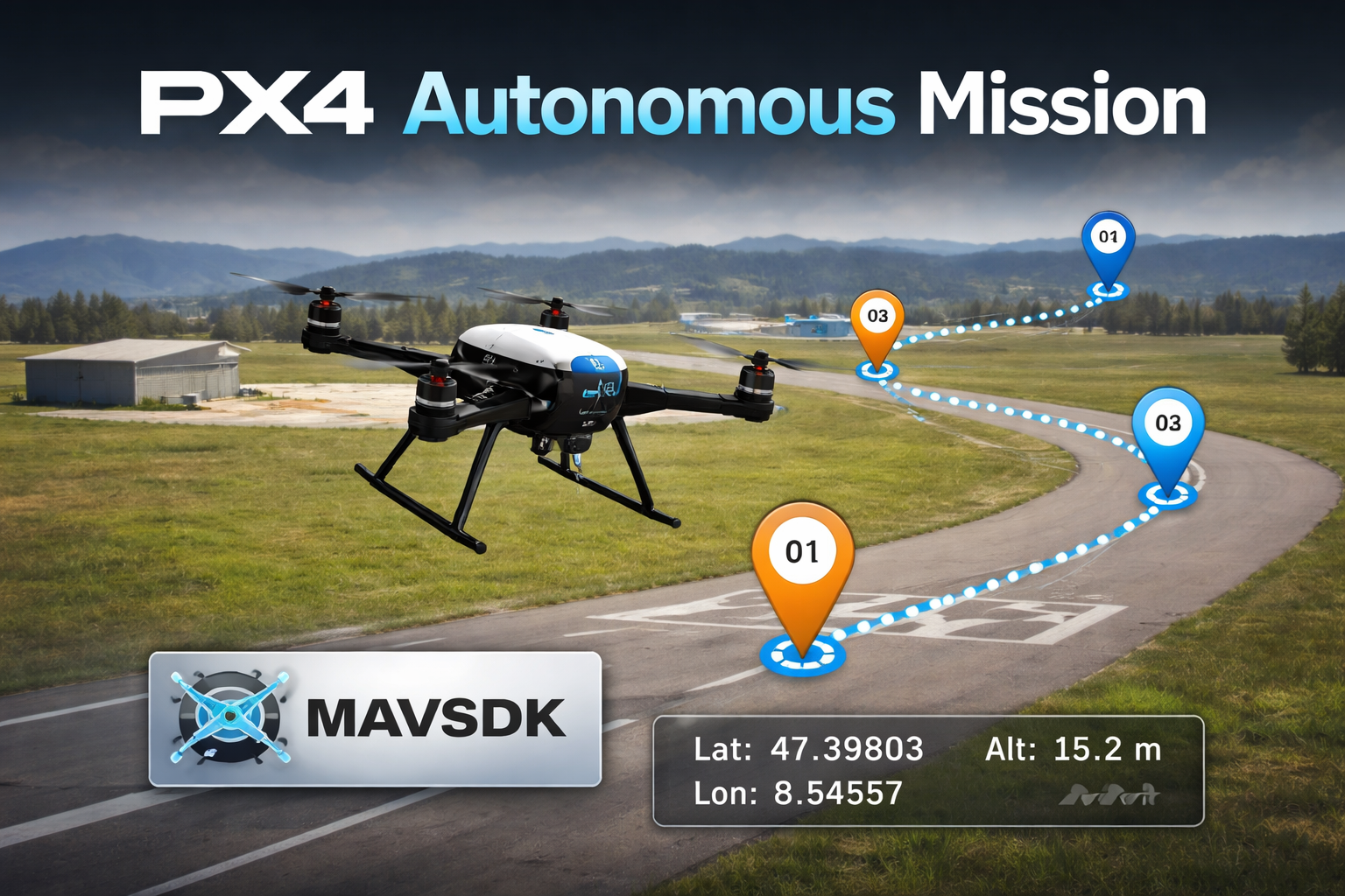 PX4 Autonomous Waypoint Mission — MAVSDK Python